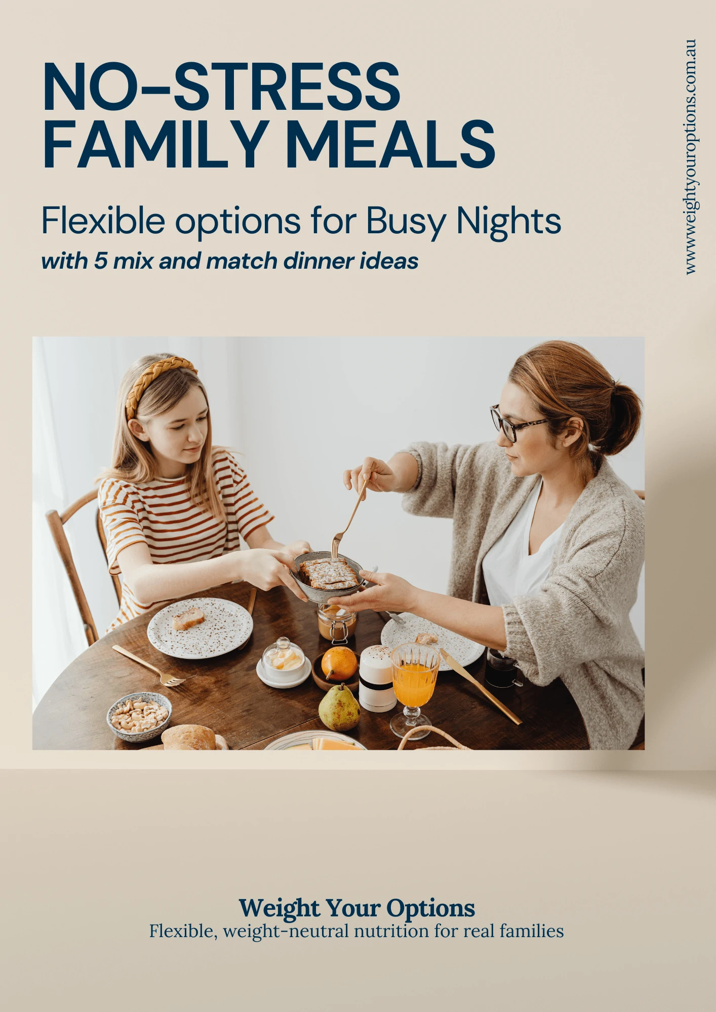 No stress meal plan for free We understand the hardest part of dinner is deciding and shopping. Our free, no-stress meal plan is now available to all busy parents!